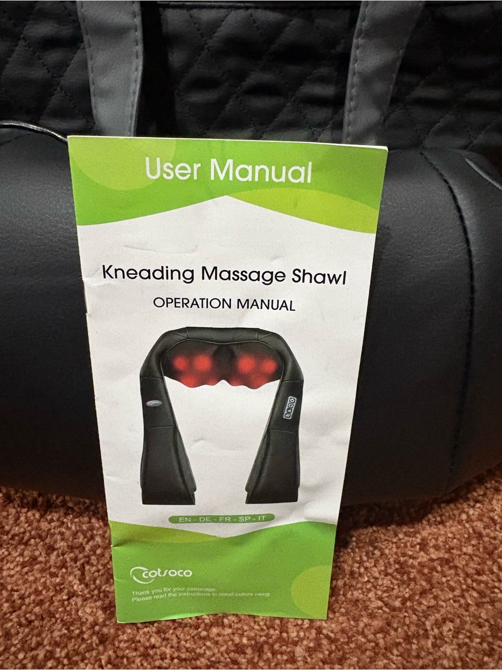 Black Kneading Massage Shawl - Neck and Shoulder Massager